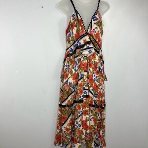 Hunter Bell Size 6 Floral Sasha Boho Midi Layered Dress W15